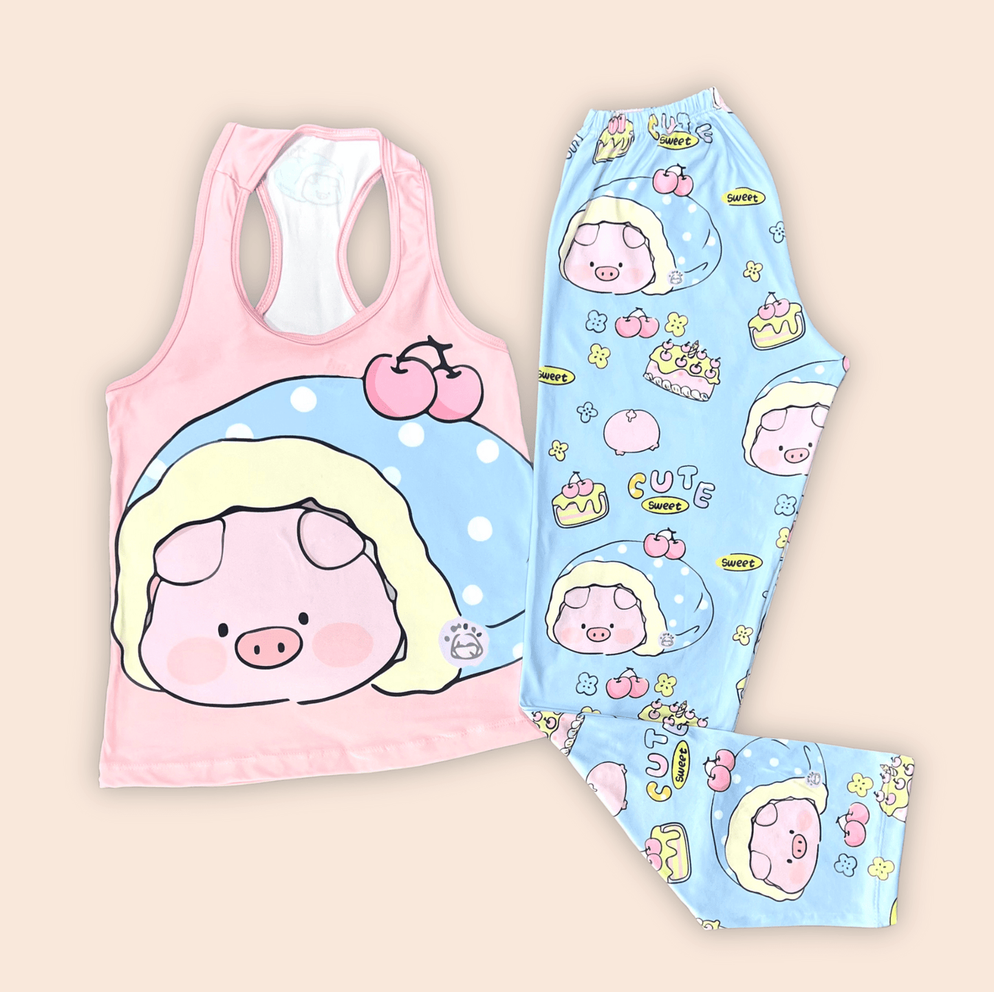 Pijama Dama Pantalón Blusa Esqueleto Cerdito Adorable