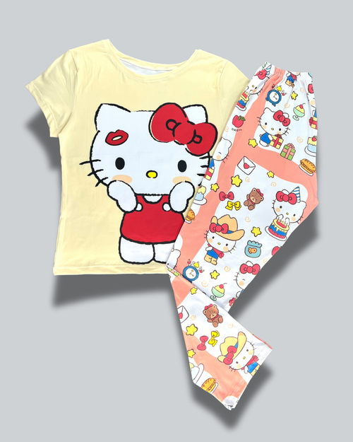 Pijama Dama Pantalón Plus Hello Kitty Sonrojada