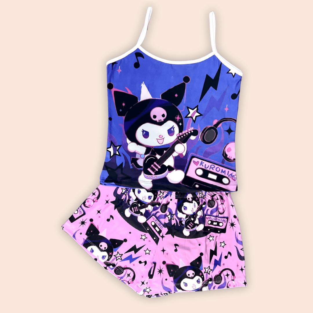 Pijama Short Blusa de Tiras Talla Única Kuromi