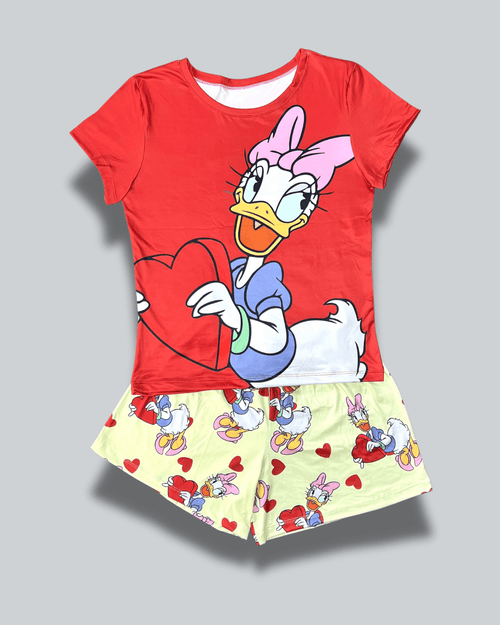Pijama Dama Short Plus Daisy Roja