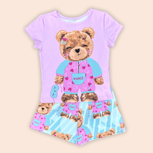 Pijama Short Dama Talla Plus Osito Kukie