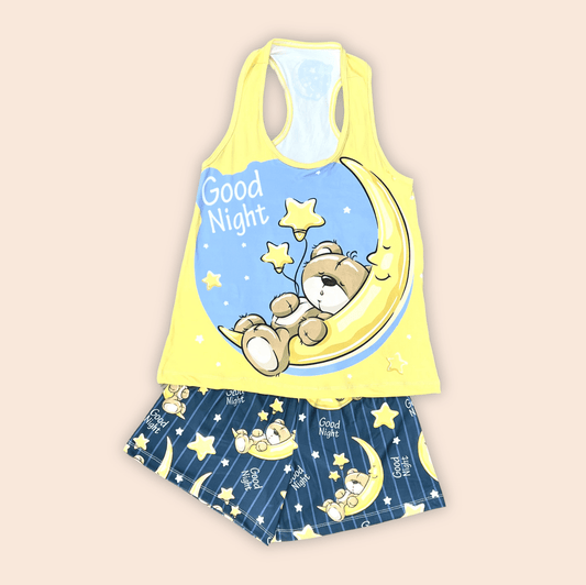 Pijama Dama Short Blusa Esqueleto Good Night