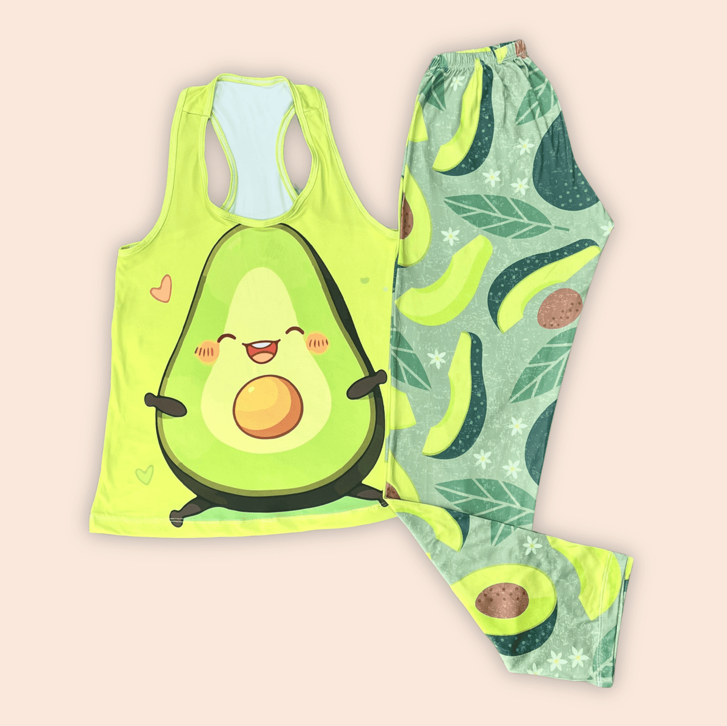 Pijama Dama Pnatalón Blusa Esqueleto Aguacate Kawaii