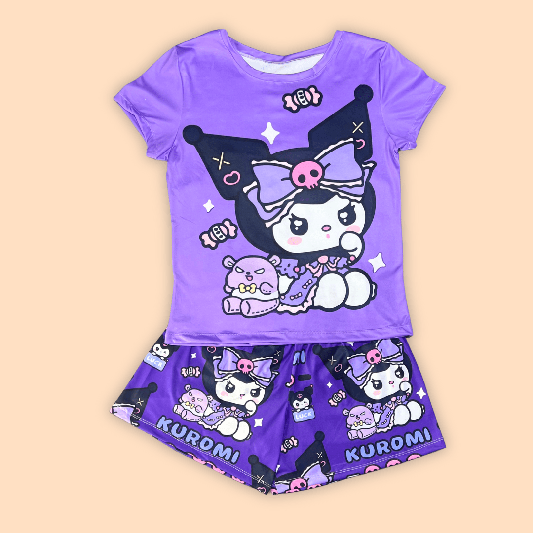 Pijama Dama Short Blusa de Mangas Talla Plus Kuromi