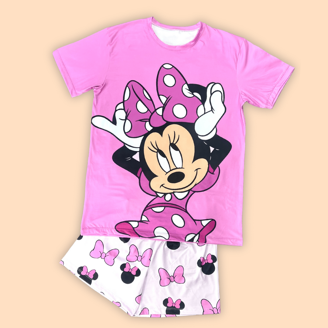 Pijama Dama Short Blusa Oversize Minnie
