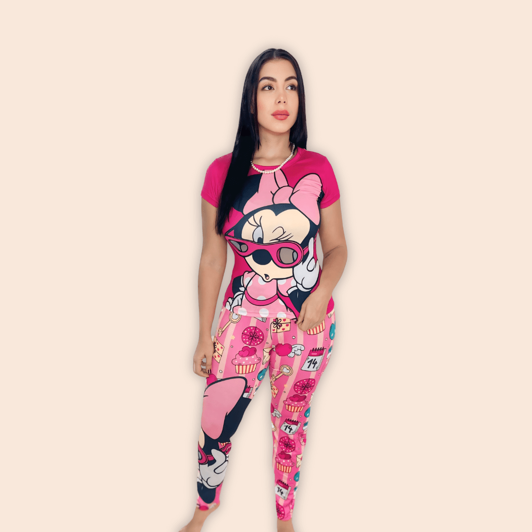 Pijama Pantalón con Blusa de Mangas Minnie Cupcakes