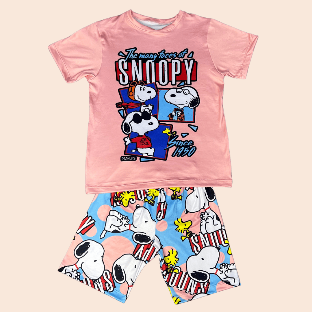 Pijama Niña Short Snoopy Clásico