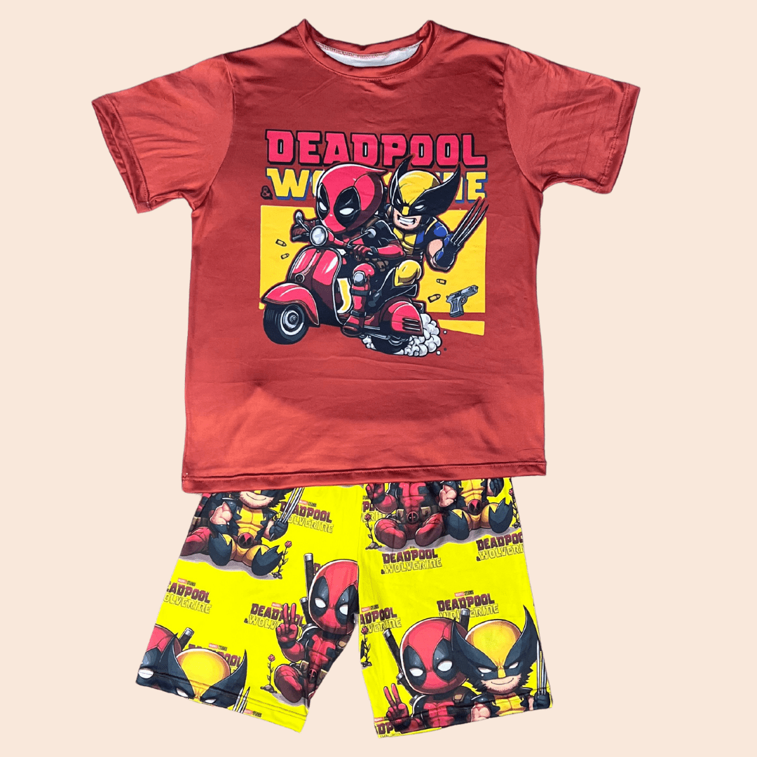 Pijama Niño Short Deadpool y Wolverine