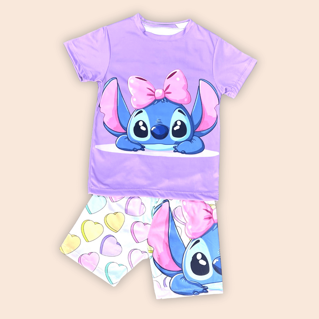 Pijama Niña Short de Stitch con Moño