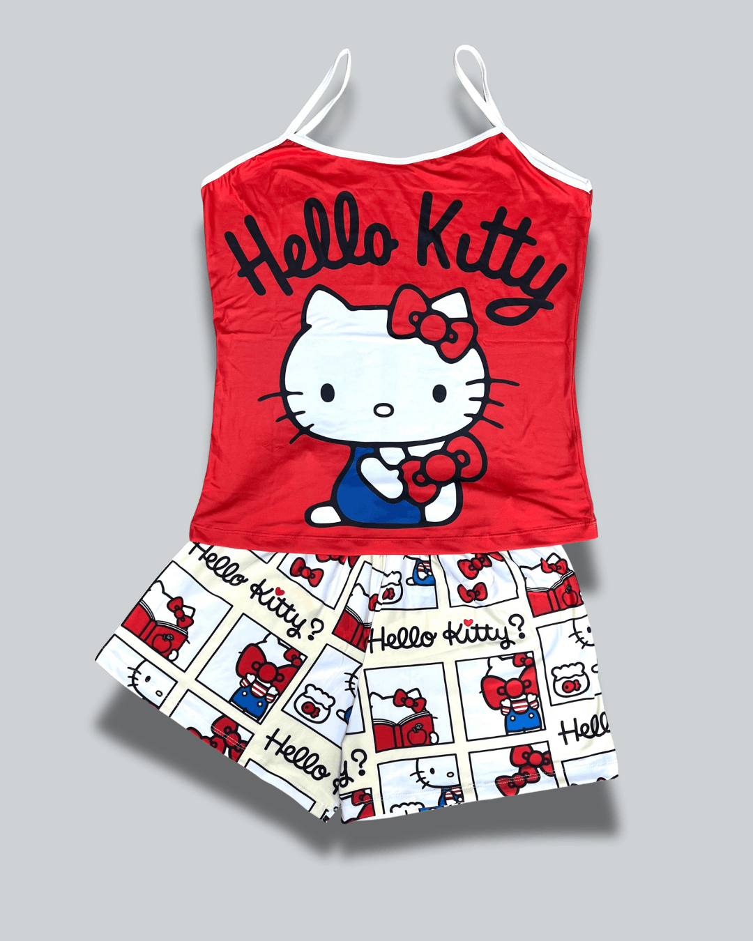 Pijama Dama Short Plus Kitty Rojo