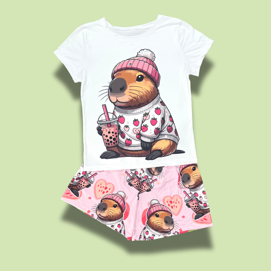 Pijama capibara fresa - Estilo dulce y relajado