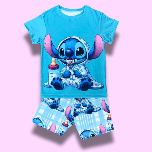 Pijama piel de durazno para niña Stitch Bebé