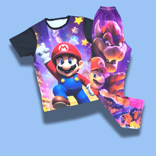 Pijama infantil Mario Bros con Bowser – Diseño colorido y divertido