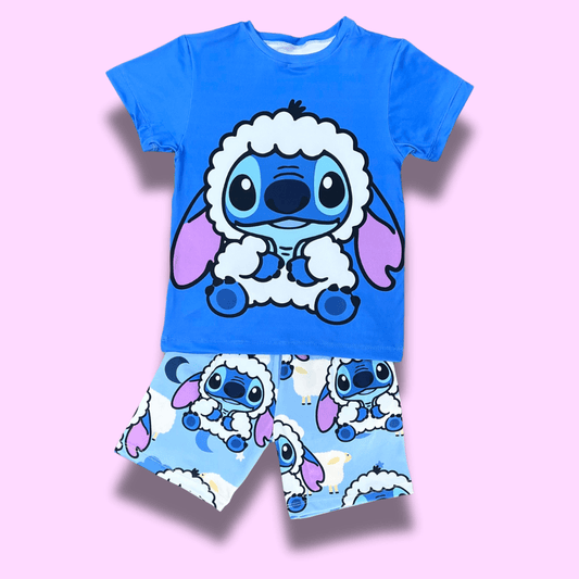 Pijama piel de durazno niña Stitch ovejita