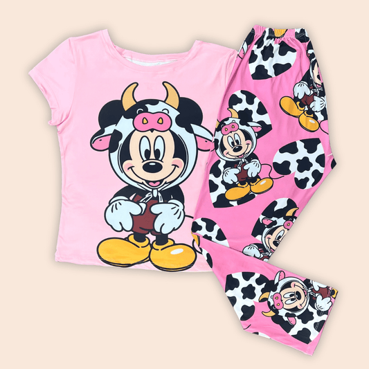 Pijama Dama Plus Mickey Cow