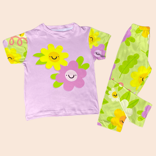 Pijama Niña Pantalón Flores Felices