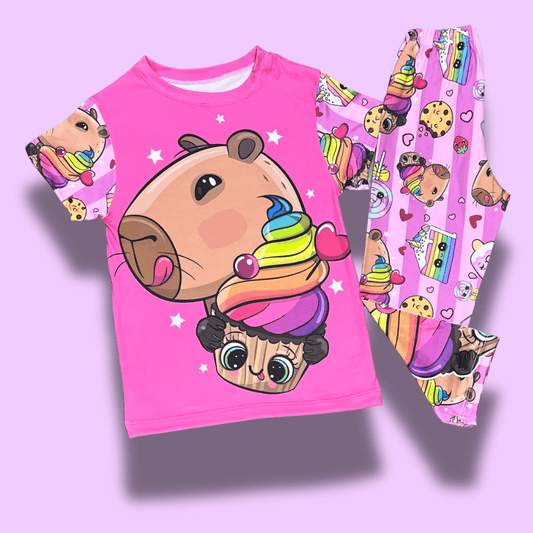 Pijama Capibara cupcake – Diversión deliciosa