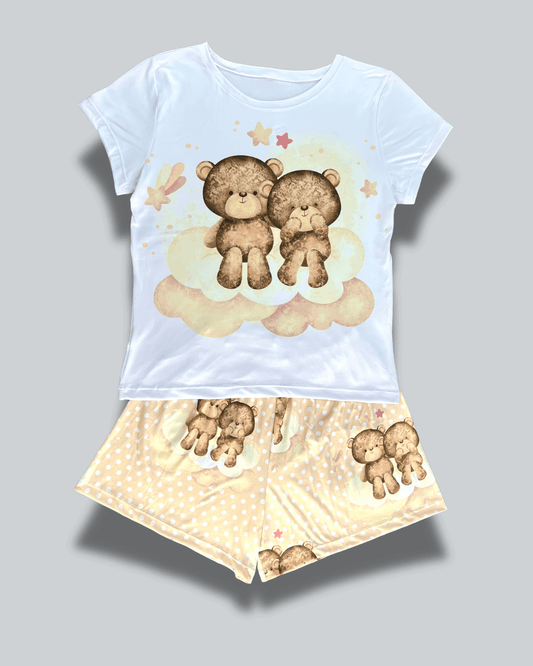 Pijama Dama Short Plus Ositos Estrellas