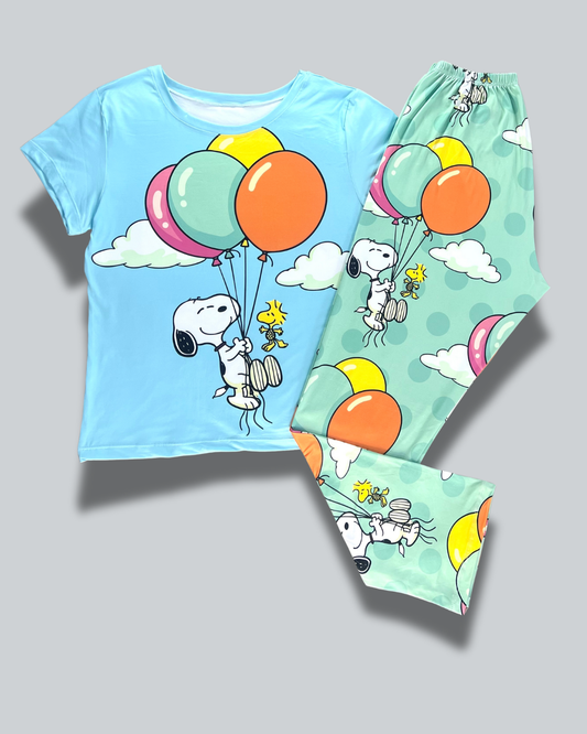 Pijama Dama Pantalón Plus Snoopy Globos