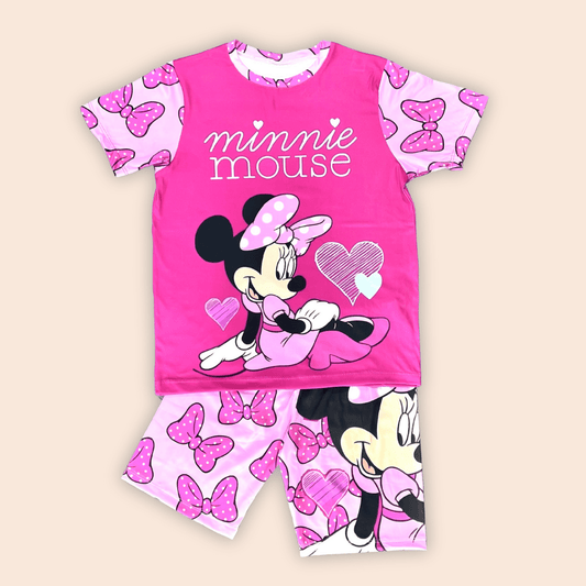 Pijama Short Niña Minnie Mouse Fucsia