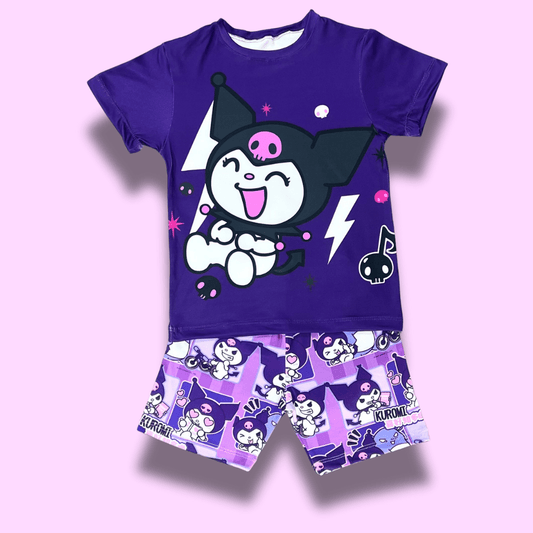 Pijama piel de durazno niña Kuromi divertida