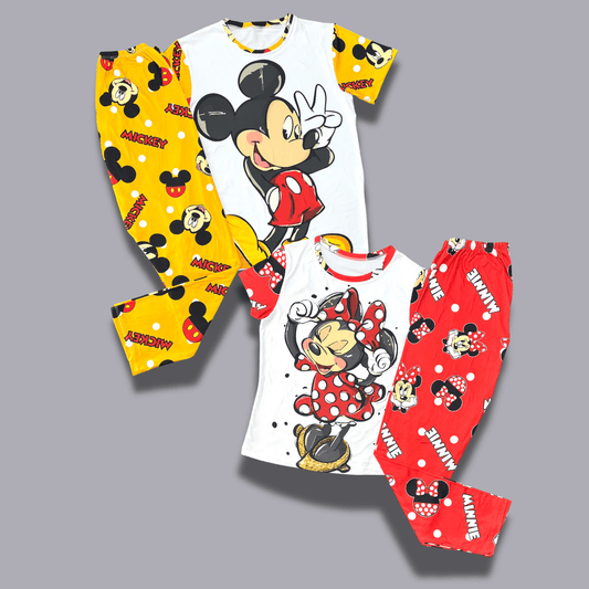 Pijamas pareja Mickey y Minnie – Conjuntos Disney en pantalón