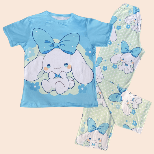 Pijama Niña Pantalón Azul y Verde Menta