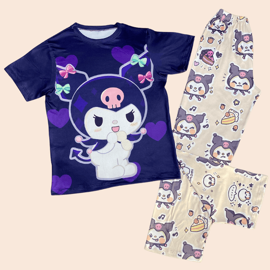 Pijama Niña Pantalón Kuromi Purple Beige