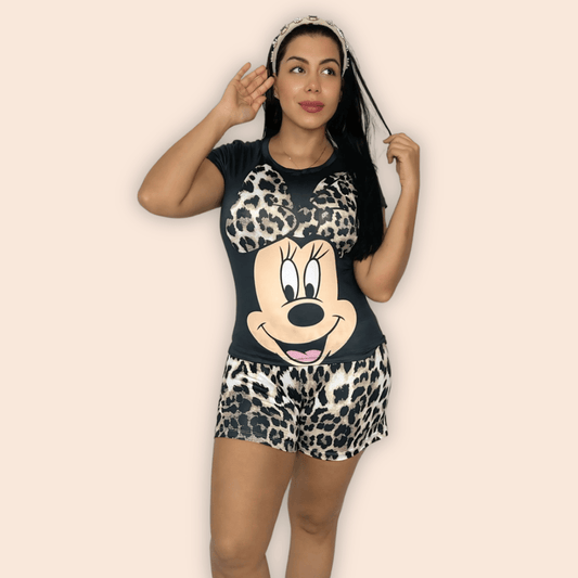 Pijama Dama Short de Minnie Estampado Animal Print