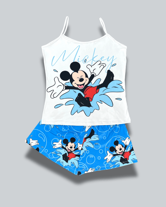 Pijama Dama Short Plus Mickey Burbujas
