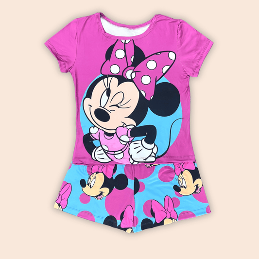 Pijama Short Dama Talla Plus Minnie Mouse Rosa