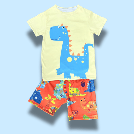 Pijama piel de durazno niño Dino colorido