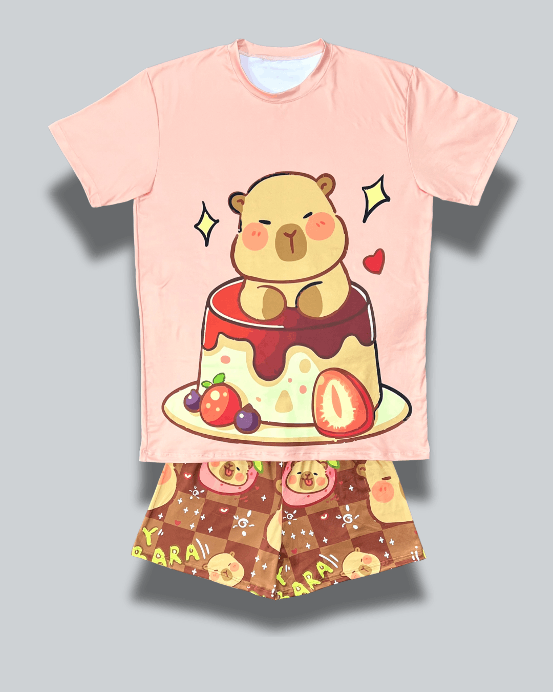 Pijama Dama Camiseta Oversize Capibara Postre