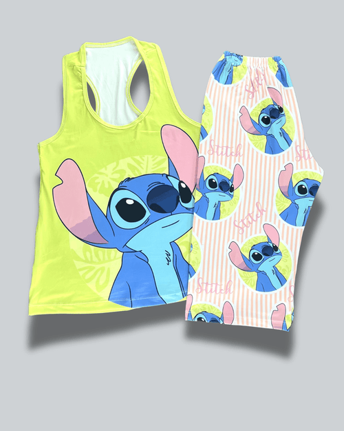 Pijama Dama Capri Blusa Atlética Stitch