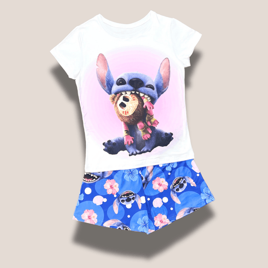 Pijama dama Stitch con tiki – Talla única cómoda y fresca
