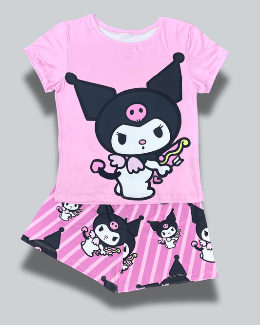 Pijama Dama Short Plus Kuromi Rosada