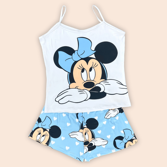 Pijama Minnie Azul - Dama Plus