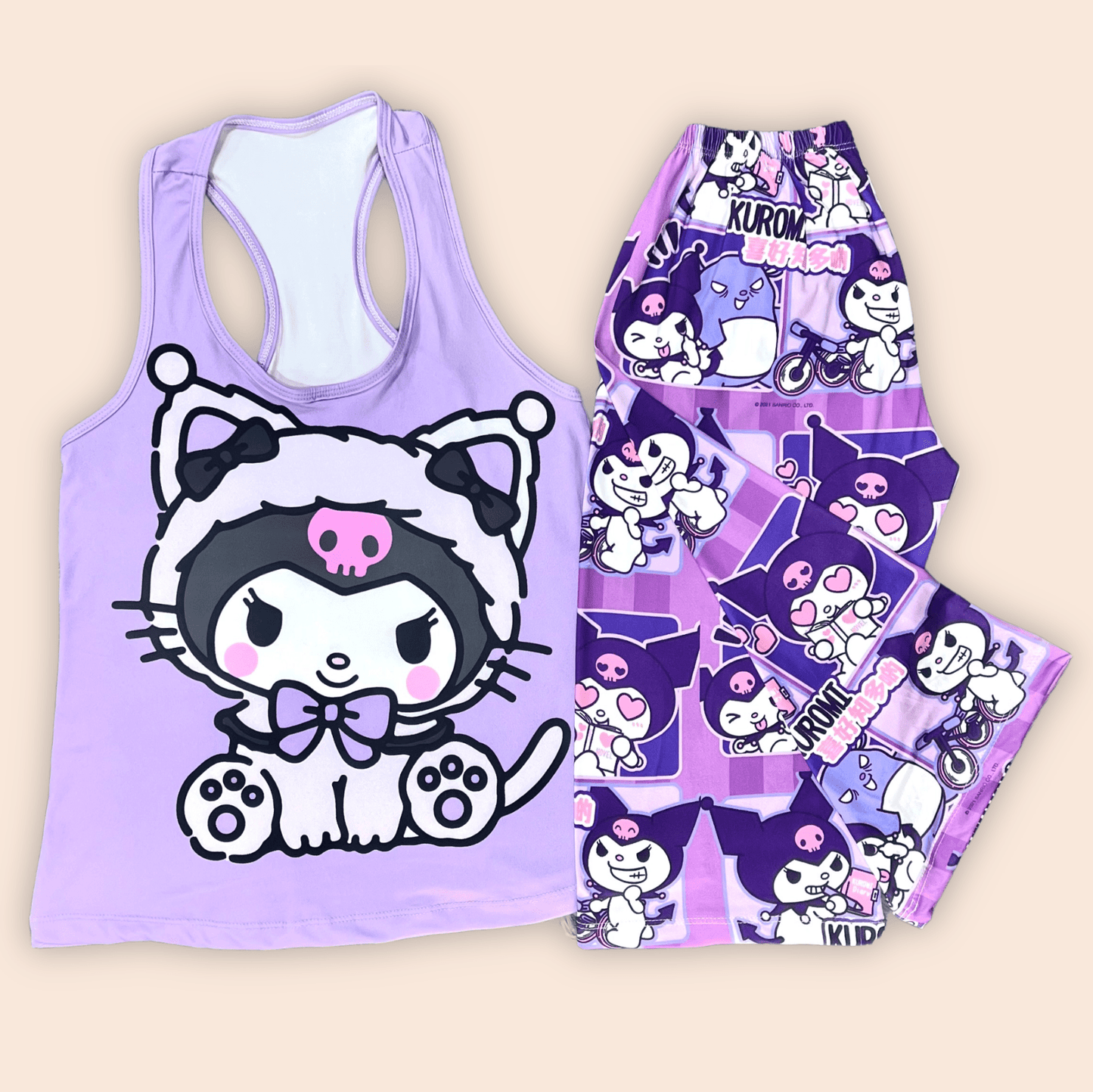 Pijama Dama Capri Blusa Esqueleto Kuromi