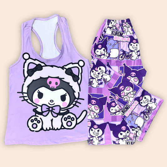 Pijama Dama Capri Blusa Esqueleto Kuromi