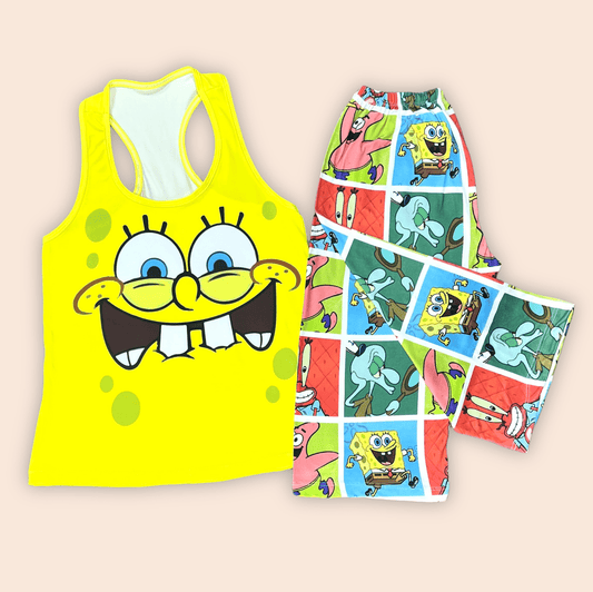 Pijama Dama Capri Blusa Esqueleto Bob Esponja