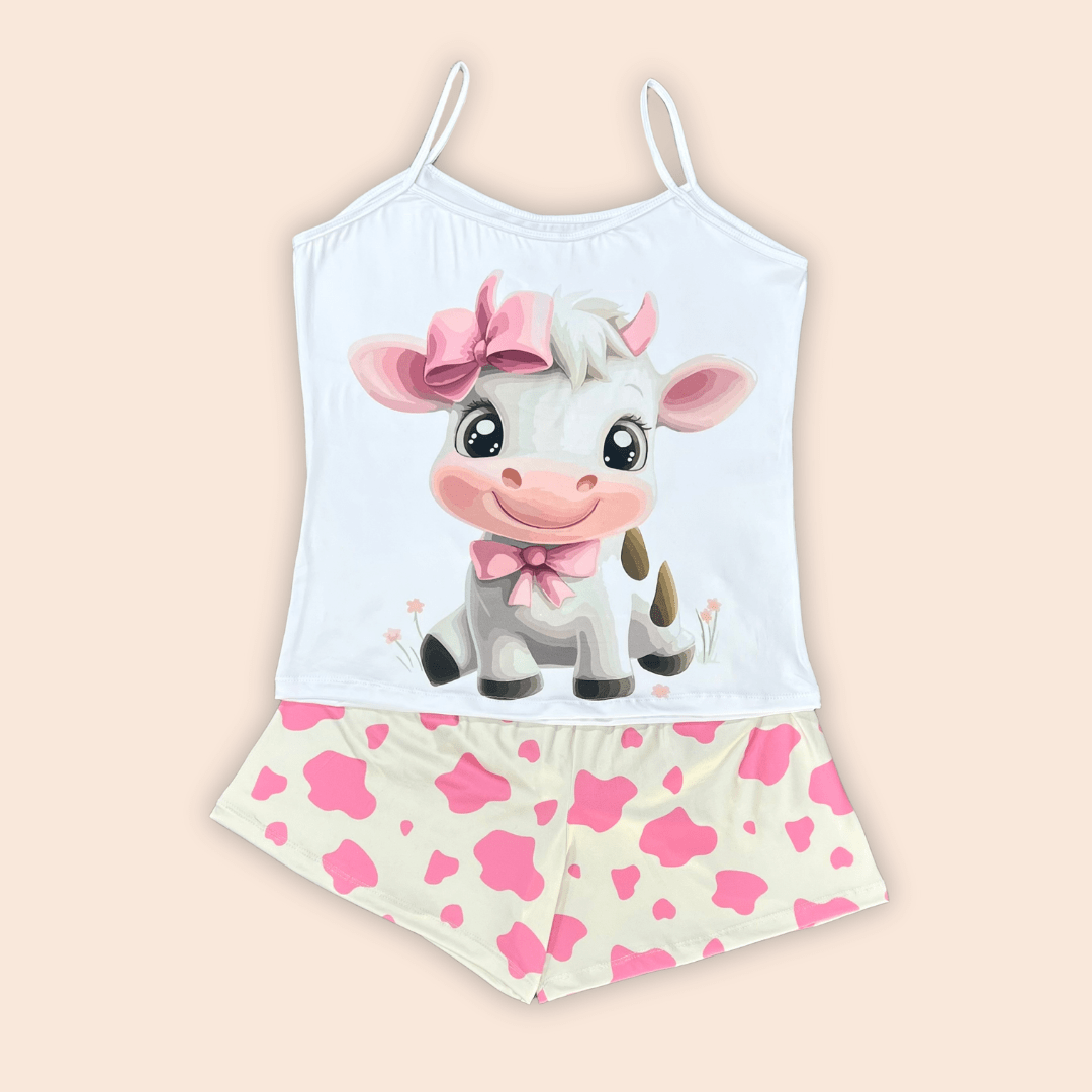 Pijama Vaquita Rosa - Dama Plus