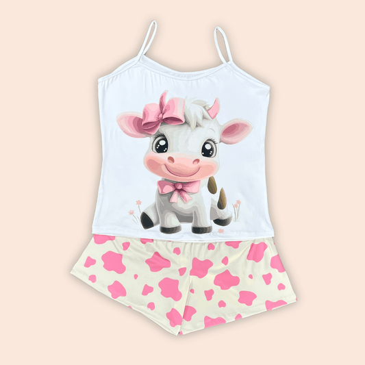 Pijama Vaquita Rosa - Dama Plus