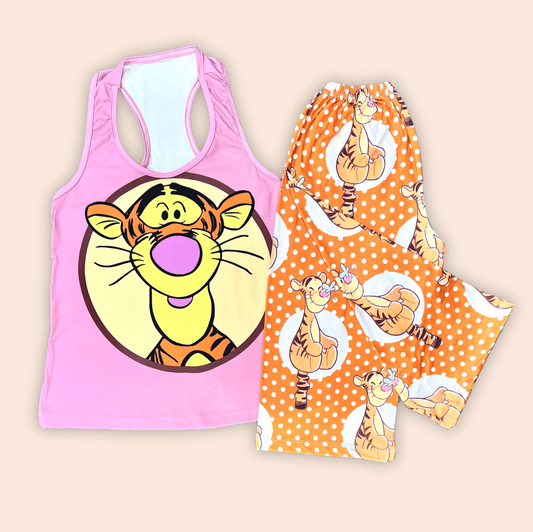 Pijama Dama Capri Blusa Esqueleto Tiger
