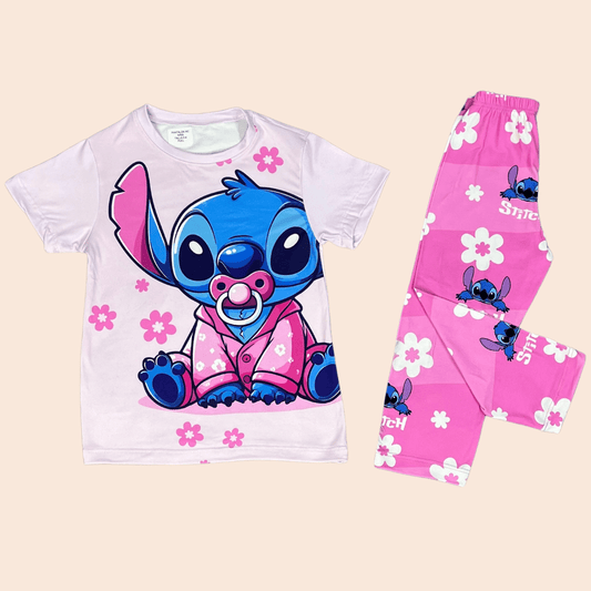 Pijama Niña Pantalón Baby Stich Flores