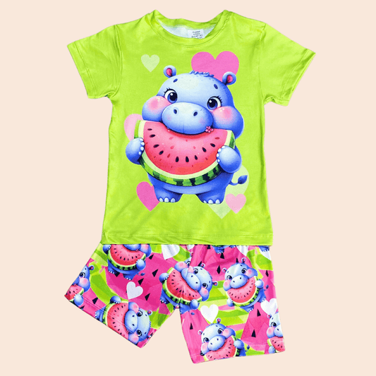 Pijama Niña Short Hipopótamo