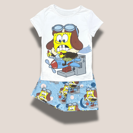 Pijama dama Bob Esponja en short – Divertida y fresca
