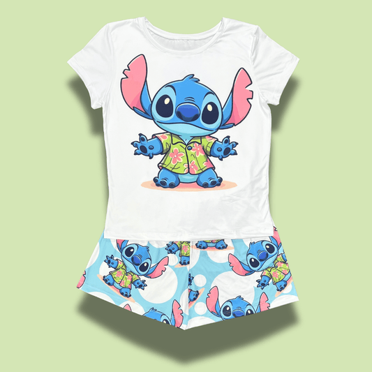 Pijama dama Stitch veraniega – Relajada y colorida