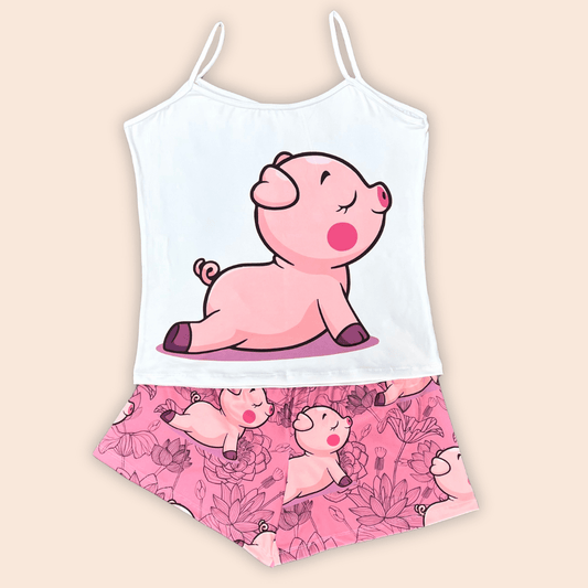 Pijama Cerdito Rosa - Dama Plus