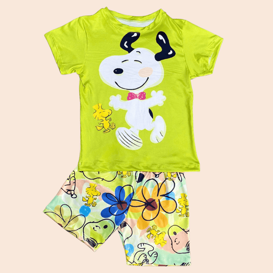 Pijama Niña Short Snoopy Floral