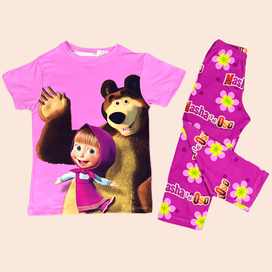 Pijama Niña Pantalón Masha y el Oso Rosa